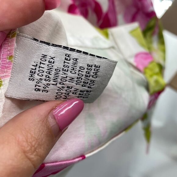 Sara Campbell Ruffled Collar Sheath Dress Size 8 Pink Garden Print Knee Length - Picture 4 of 8